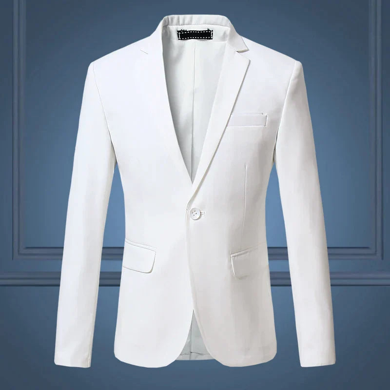 Andrew Men's Classic One Button Tailored Suit Blazer by TrendAura Premium Slim Fit Formal Jacket for Business and Events