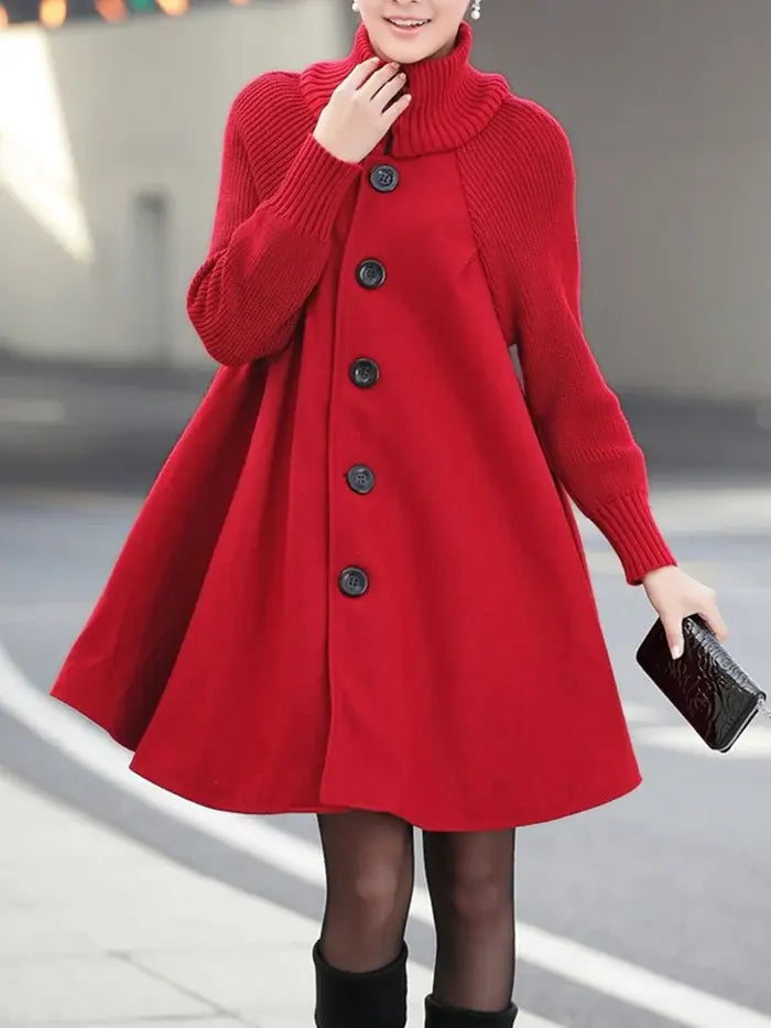 High Neck Warm Trench Coat for Women – Elegant & Versatile Style