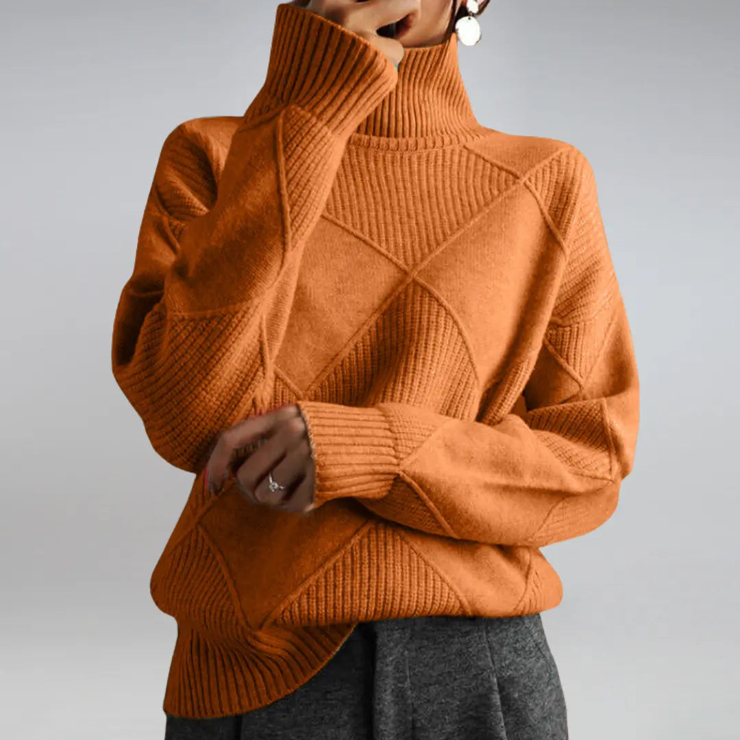 High Neck Turtleneck Sweater for Women – Cozy Oversized Style