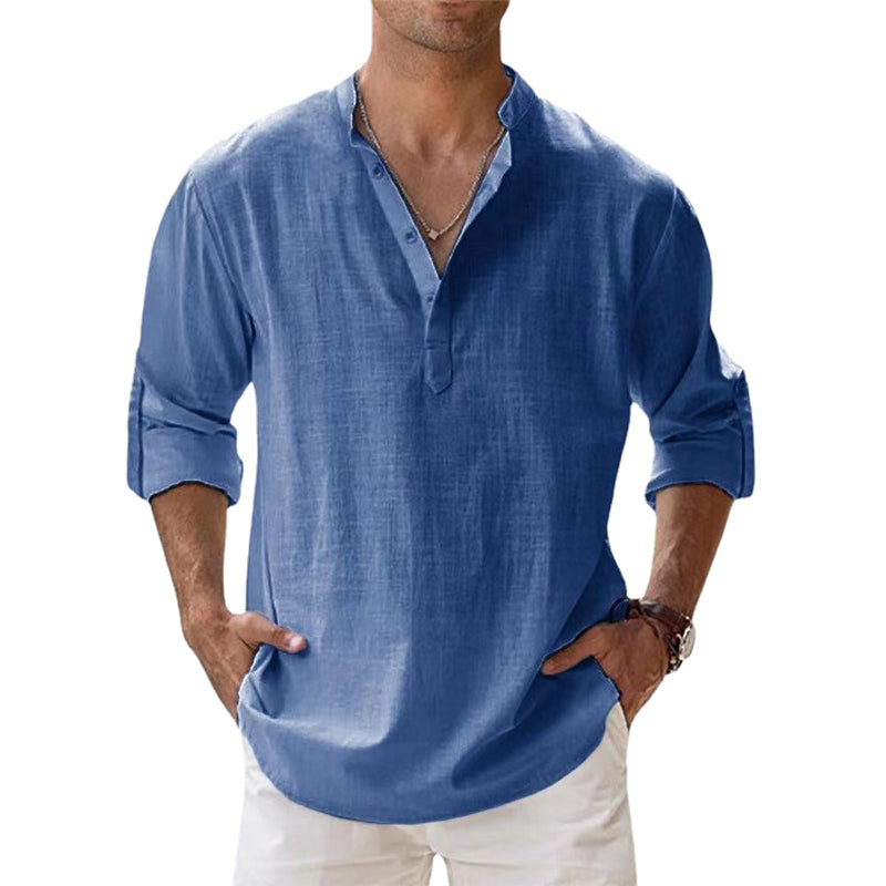 Zup Mens Linen Shirt Breathable Lightweight Comfort For Spring And Summer Stylish Relaxed Fit