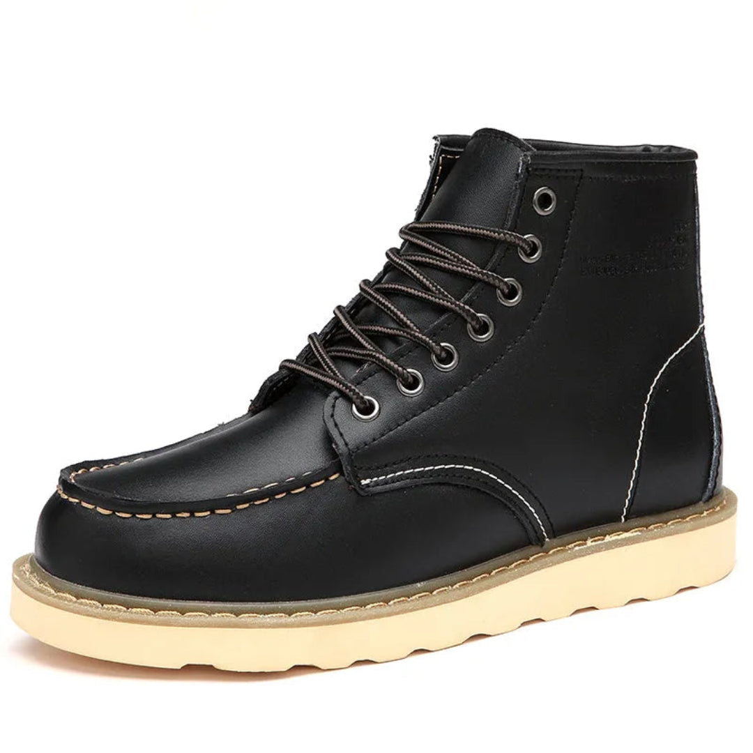 High-quality leather ankle boots with wool lining