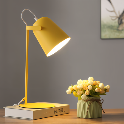 Macaron Table Lamp Adjustable Rotatable Lampshade Ideal For Night Readers Scandinavian Yellow