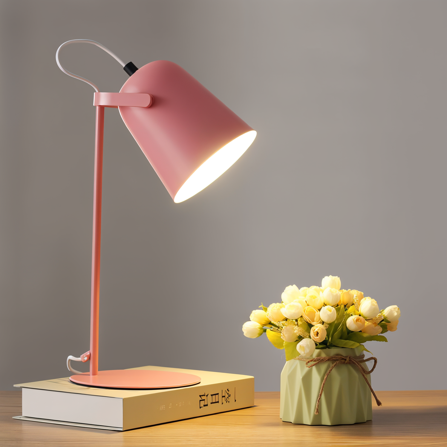 Macaron Table Lamp Adjustable Rotatable Lampshade Ideal For Night Readers Scandinavian Yellow