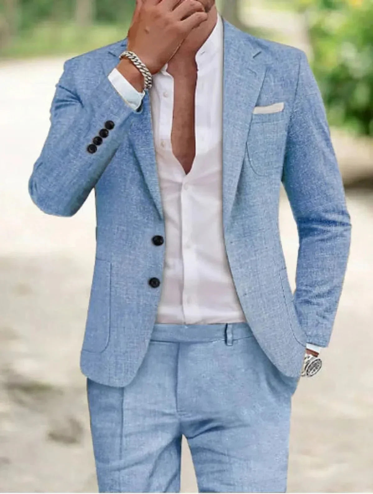 Evan Mens Formal Slim Fit Two Piece Suit In Light Beige By TrendAura Premium Textured Fabric