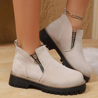 Womens Arch Support Ankle Boots Cozy Side Zip Comfort
