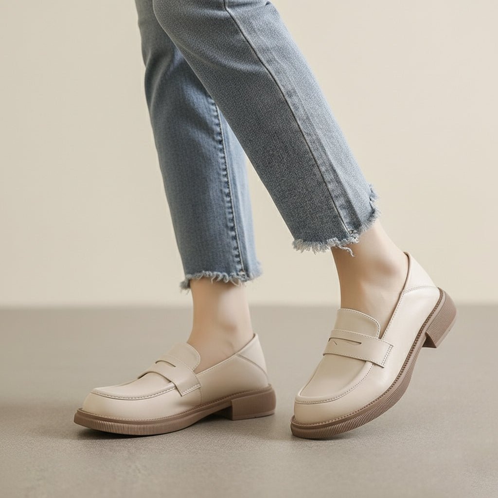 Women's Orthopedic Chunky Loafers With Arch Support And Wide Fit Platform, British Style Comfort