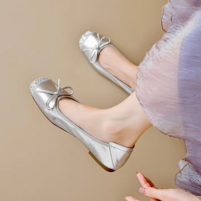 Chi Women's Ballet Flats with Arch Support Cushioned Footbed All Day Comfort Bow Style