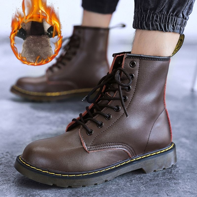 Waterproof Orthopedic Winter Boots For Unisex Comfort With Warm Fleece Lined Durable Combat Style