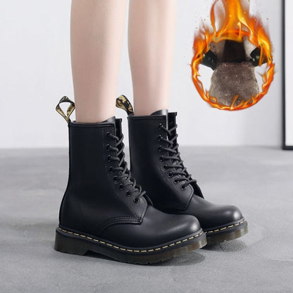 Waterproof Orthopedic Winter Boots For Unisex Comfort With Warm Fleece Lined Durable Combat Style