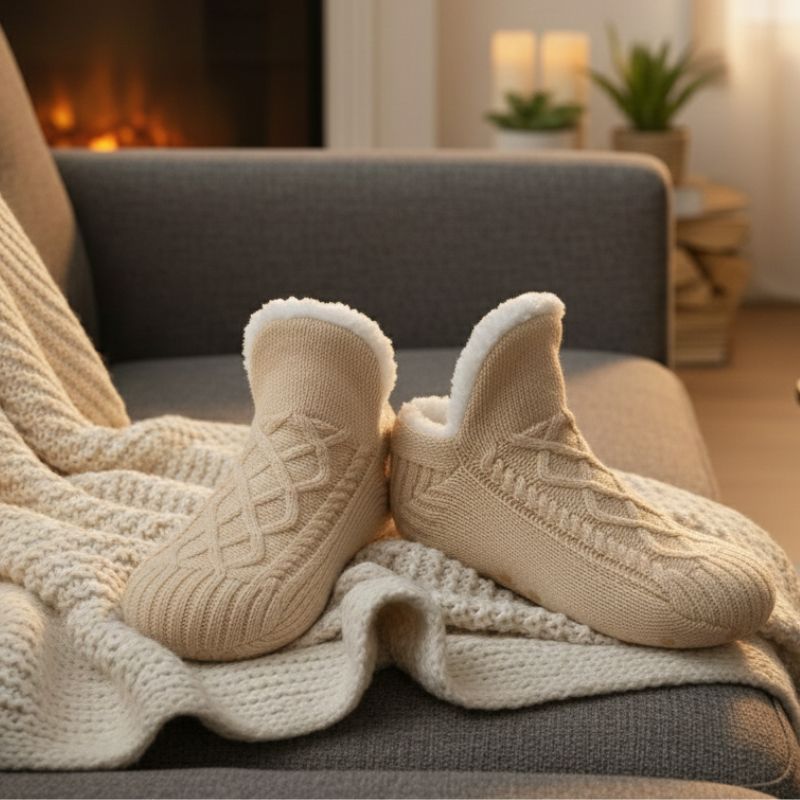 Unisex Slipper Socks With Thick Fleece Lining And Non Slip Grips For Warmth And Comfort On Cold Floors