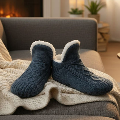 Unisex Slipper Socks With Thick Fleece Lining And Non Slip Grips For Warmth And Comfort On Cold Floors