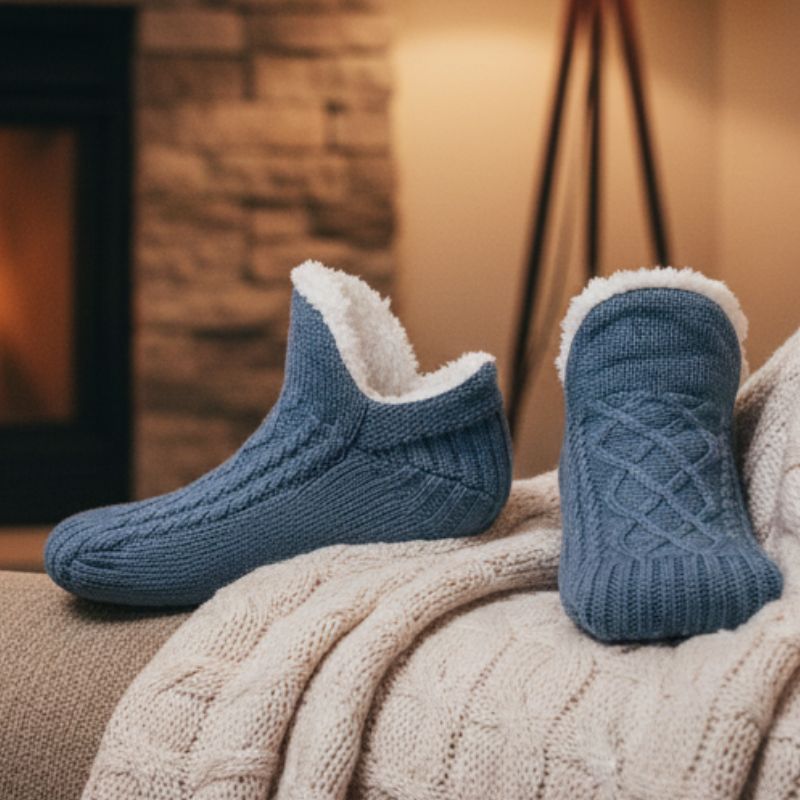 Unisex Slipper Socks With Thick Fleece Lining And Non Slip Grips For Warmth And Comfort On Cold Floors