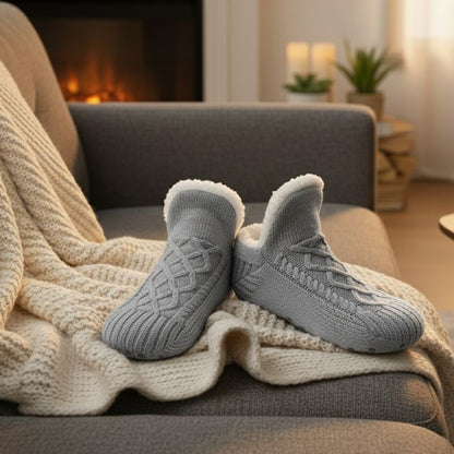 Unisex Slipper Socks With Thick Fleece Lining And Non Slip Grips For Warmth And Comfort On Cold Floors