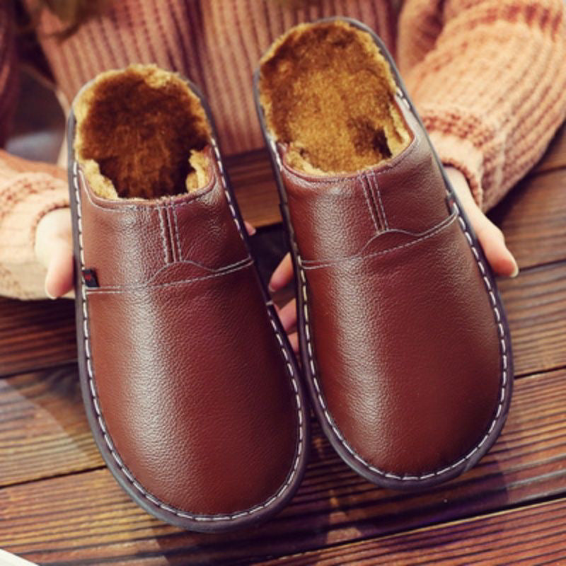 Waterproof Leather Wide Fit Slippers For All Day Comfort Warmth And Dry Feet For Wide Feet
