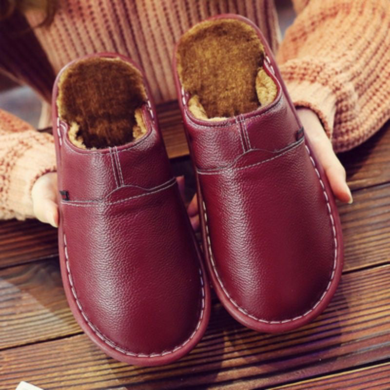 Waterproof Leather Wide Fit Slippers For All Day Comfort Warmth And Dry Feet For Wide Feet