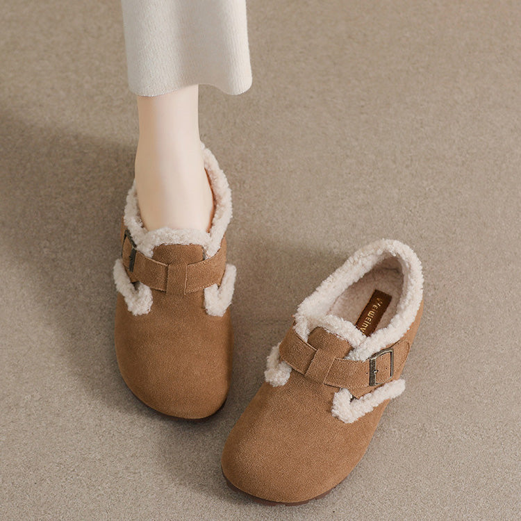Women's Cozy Suede Clogs With Arch Support And Plush Fleece Lining For All Day Comfort