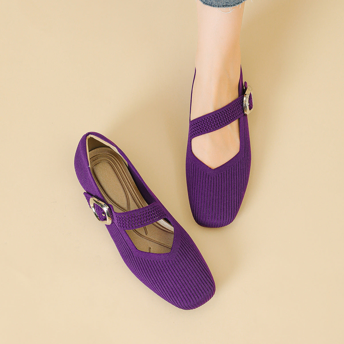 Orthopedic Mary Jane Flats For Women Breathable Arch Support