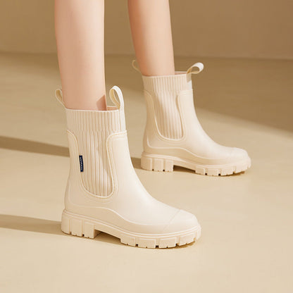 Women's Chelsea Rain Boots Arch Support Waterproof Ankle Boots for All Day Comfort and Style