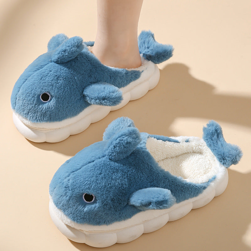 Cozy Shark Slippers Unisex Plush Non Slip Indoor House Shoes For Warm Home Comfort