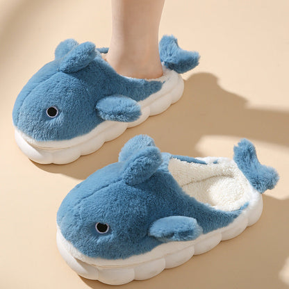 Cozy Shark Slippers Unisex Plush Non Slip Indoor House Shoes For Warm Home Comfort