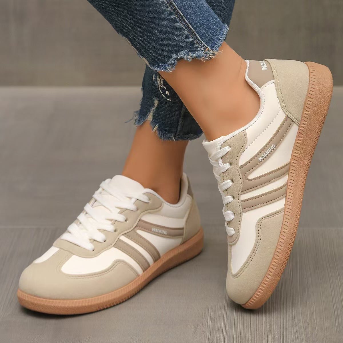 Women's Orthopedic Suede Trainers With Cushioned Footbed And Arch Support For Wide Feet