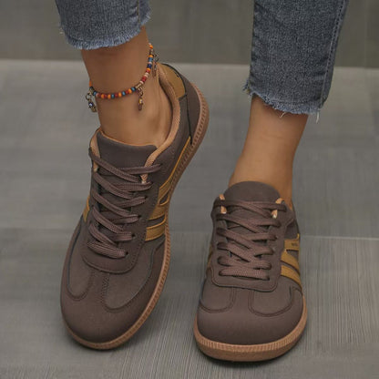Women's Orthopedic Suede Trainers With Cushioned Footbed And Arch Support For Wide Feet