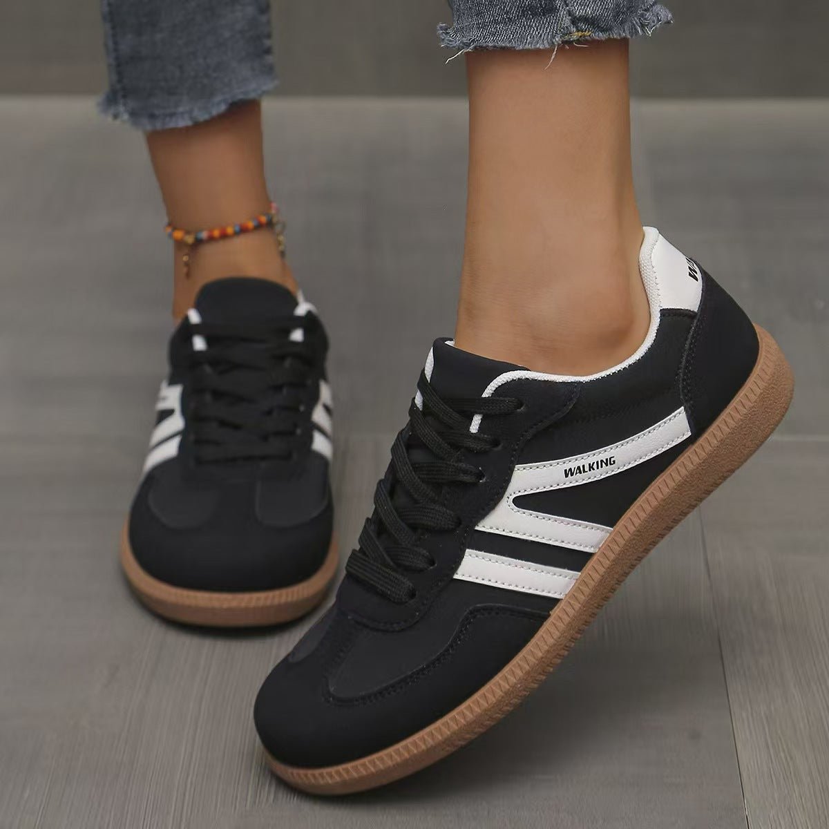 Women's Orthopedic Suede Trainers With Cushioned Footbed And Arch Support For Wide Feet
