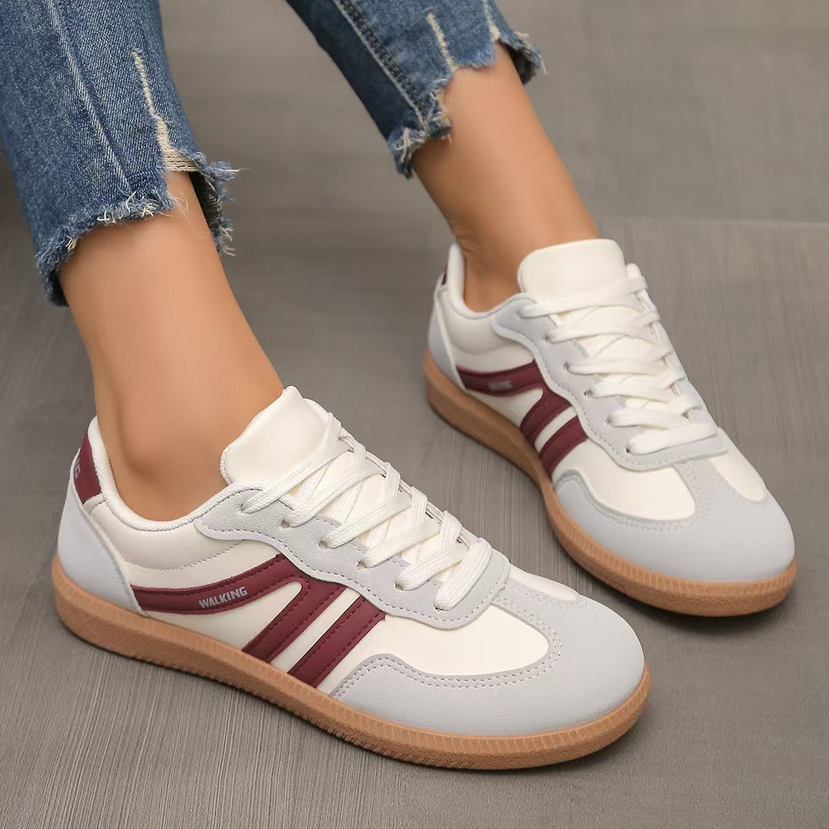 Women's Orthopedic Suede Trainers With Cushioned Footbed And Arch Support For Wide Feet
