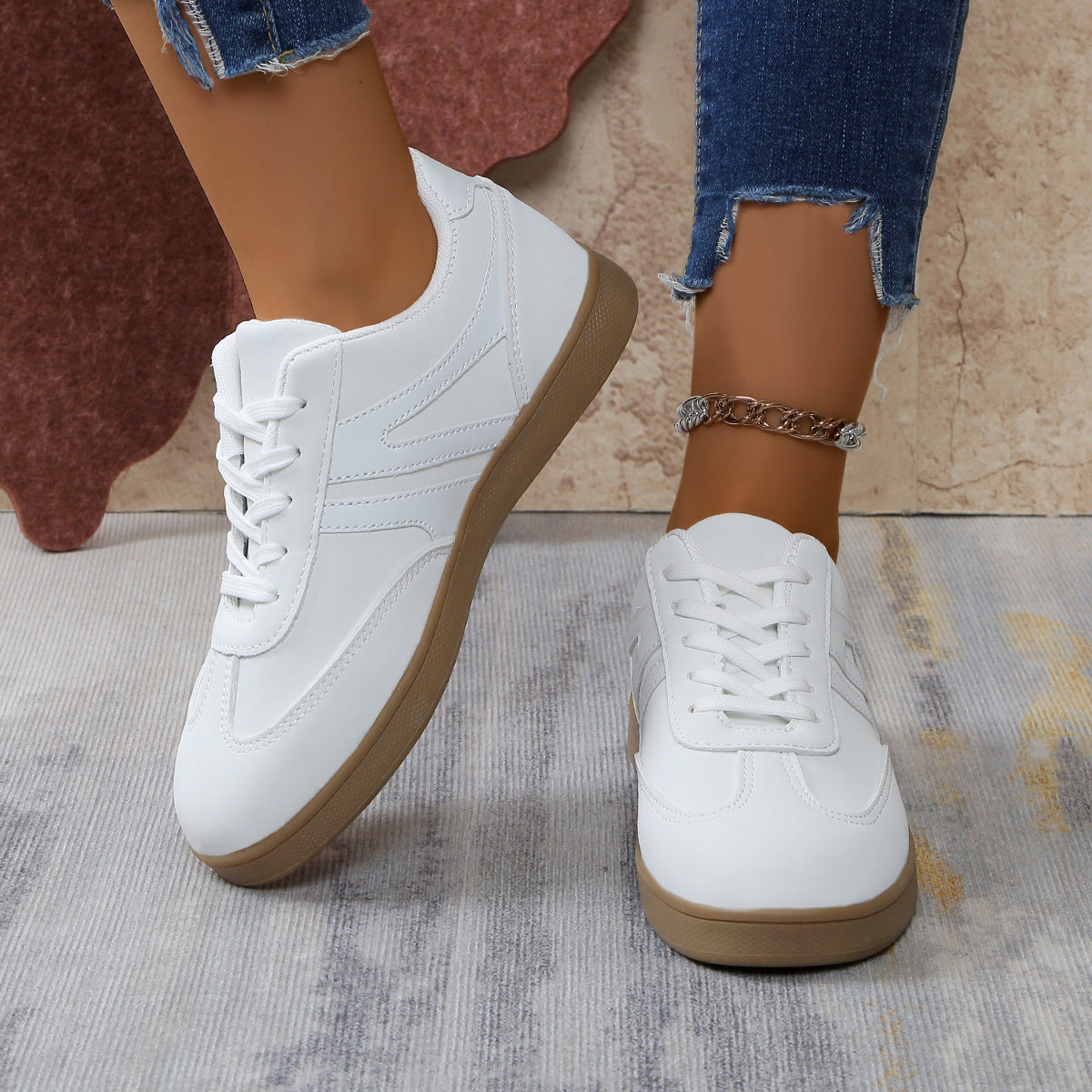Wide Fit Orthopedic Lace Up Sneakers For Women With Built In Arch Support And Vegan Suede