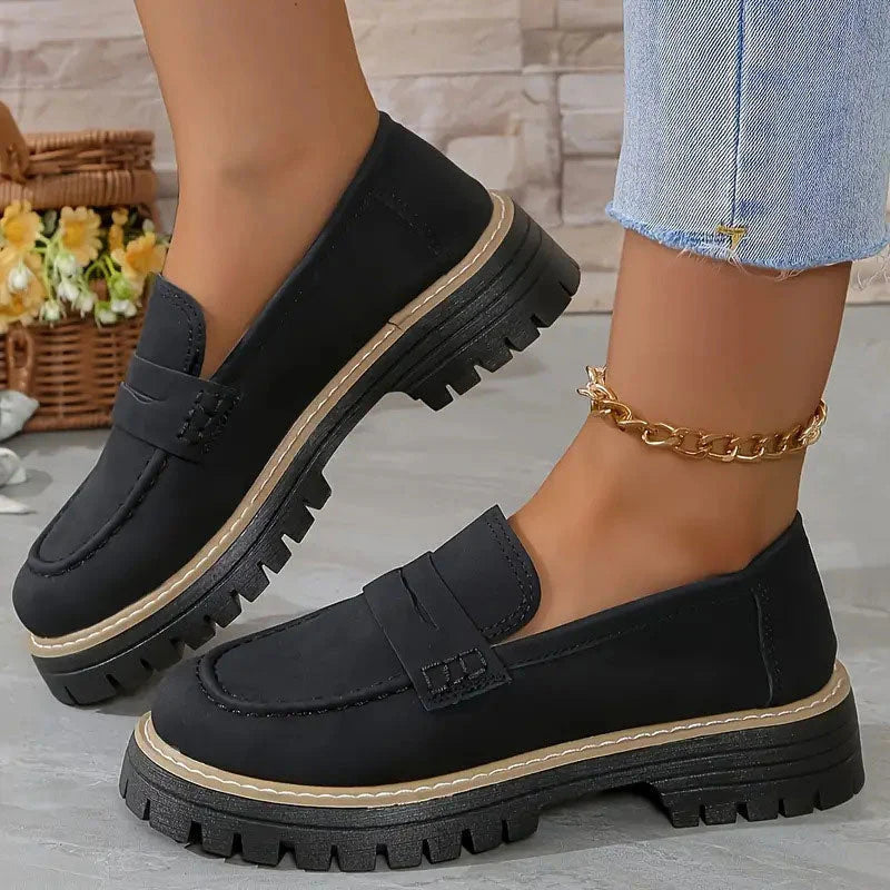 Women's Platform Loafers With Arch Support Wide Fit And Chunky Sole Comfort All Day