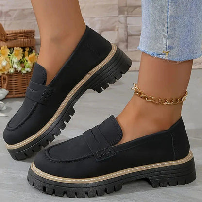 Women's Platform Loafers With Arch Support Wide Fit And Chunky Sole Comfort All Day