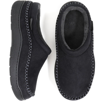 Men's Orthopedic House Slippers With Warm Fleece Lining Cushioned Arch Support And Wide Fit Memory Foam Insole