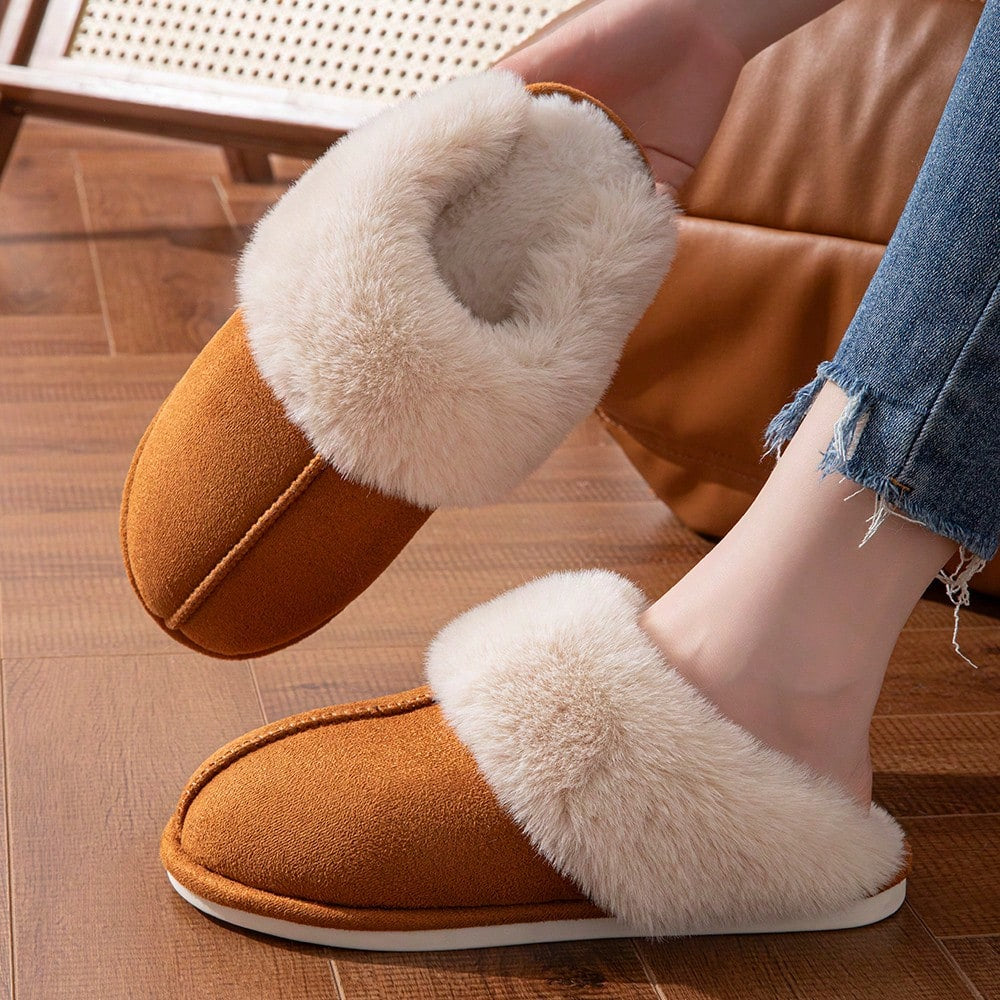 Humtto Women's Comfortable Warm Slippers–Faux Fur,Anti Slip,Foot Care
