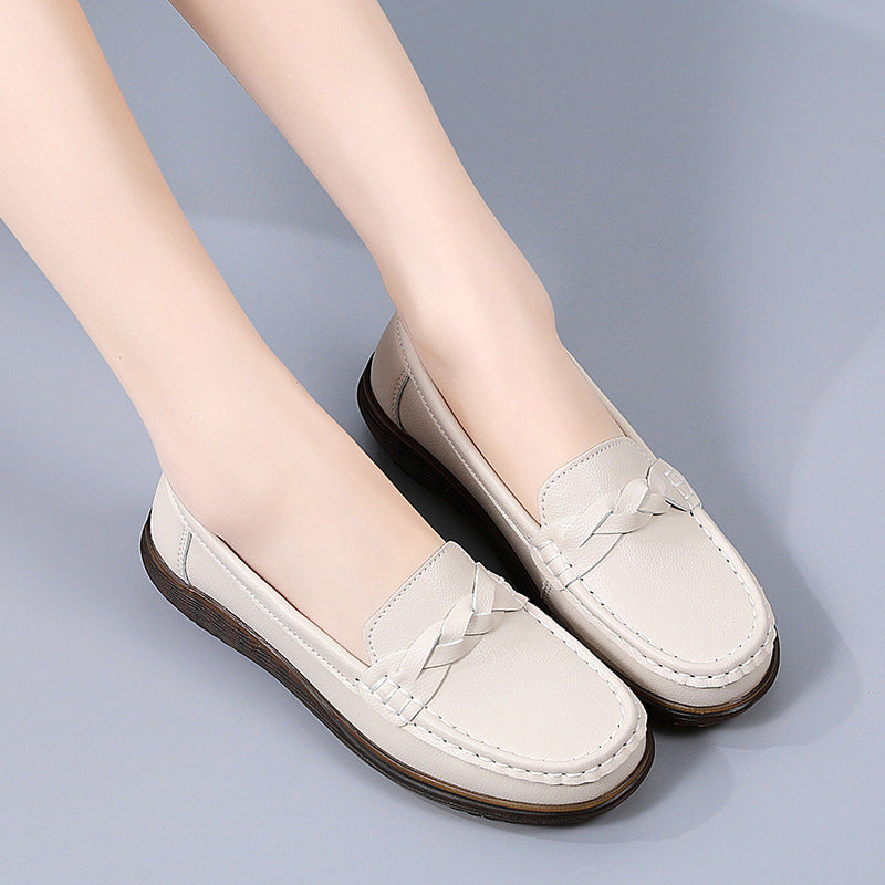 Womens Orthopedic Wide Fit Slip Ons Leather Comfort Loafers For All Day Support And Relief