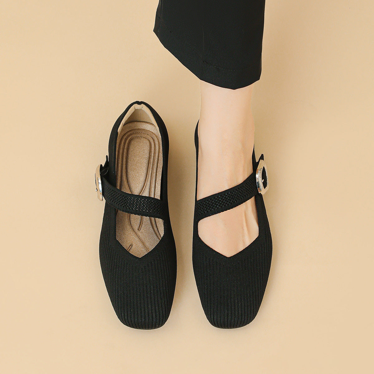 Orthopedic Mary Jane Flats For Women Breathable Arch Support