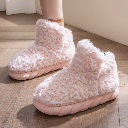 Humtto Women's Warm Ankle Boots – Plush Fleece Lined Winter Slippers