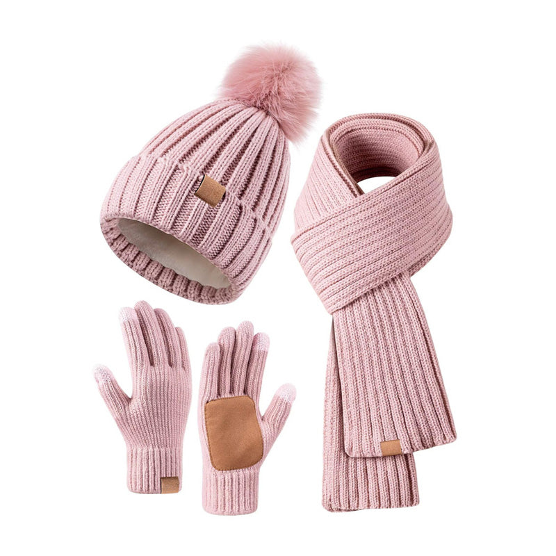 Women's Winter Hat Scarf Gloves Set All-in-One Warmth With Touchscreen Beanie For Everyday Outdoors