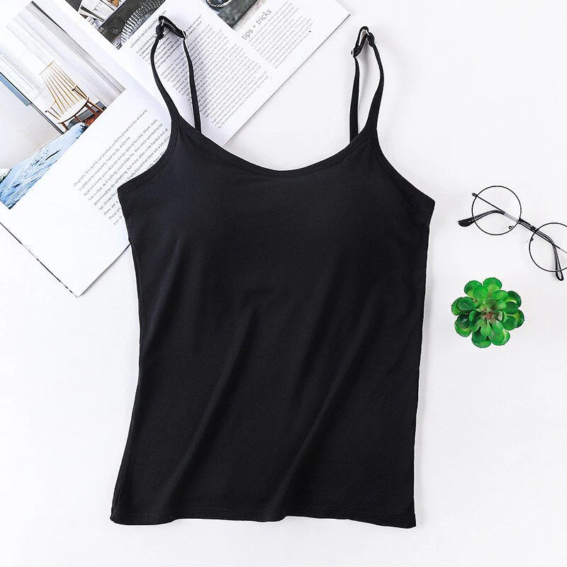 Women's tank top with built-in bra - seamless support and comfort