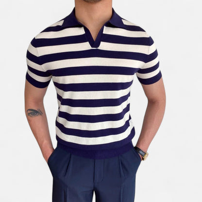 Ancient World | Men's V-Neck Polo – Discreet Luxury, Classic Elegance "Old Money"