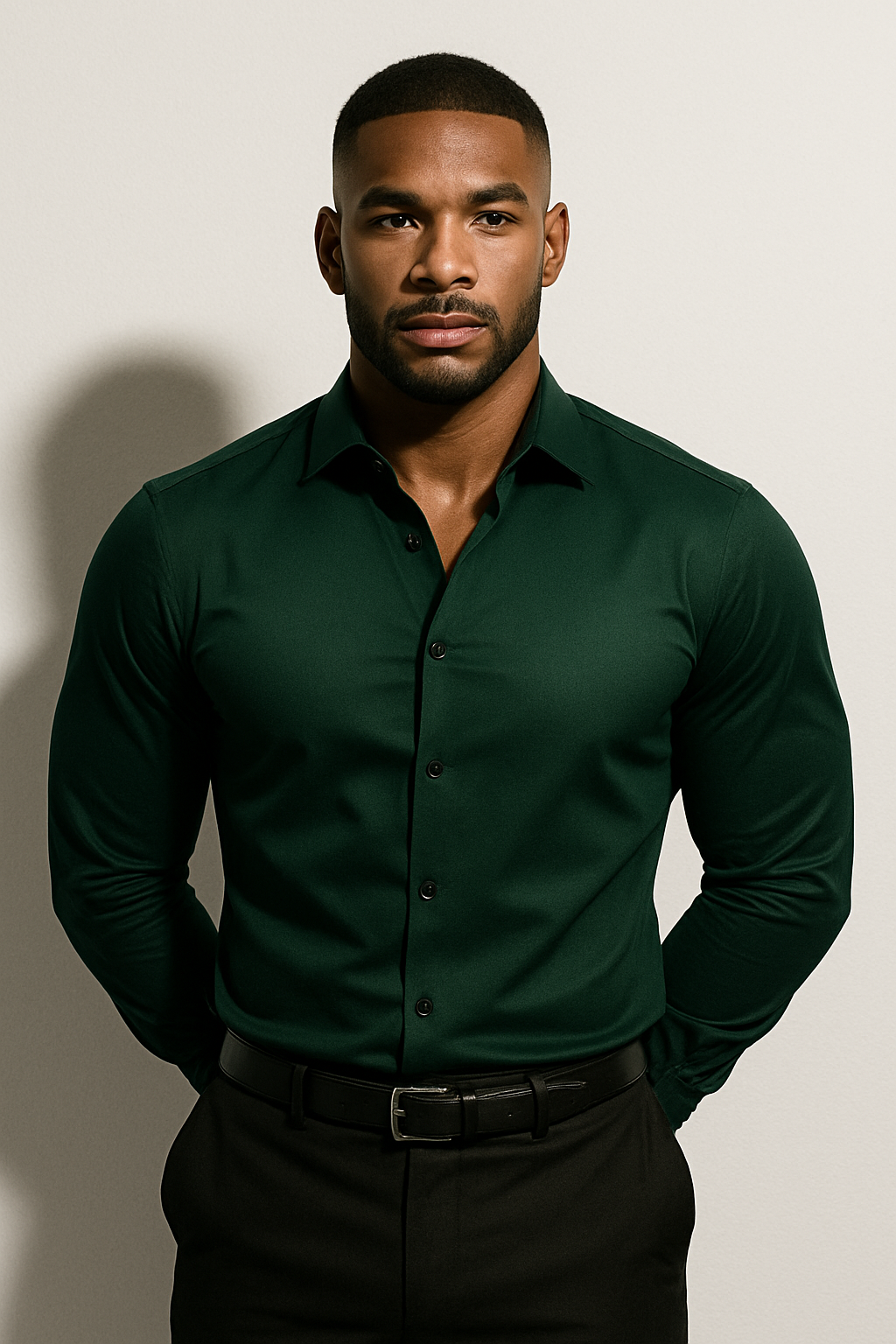 Mens Tailored Modern Dress Shirt Slim Fit For Professionals With Structured Silhouette