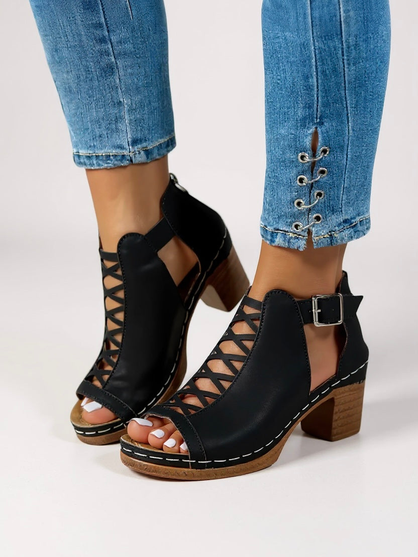 Women's Sandals with Cushioned Footbed and Adjustable Straps - TrendAura