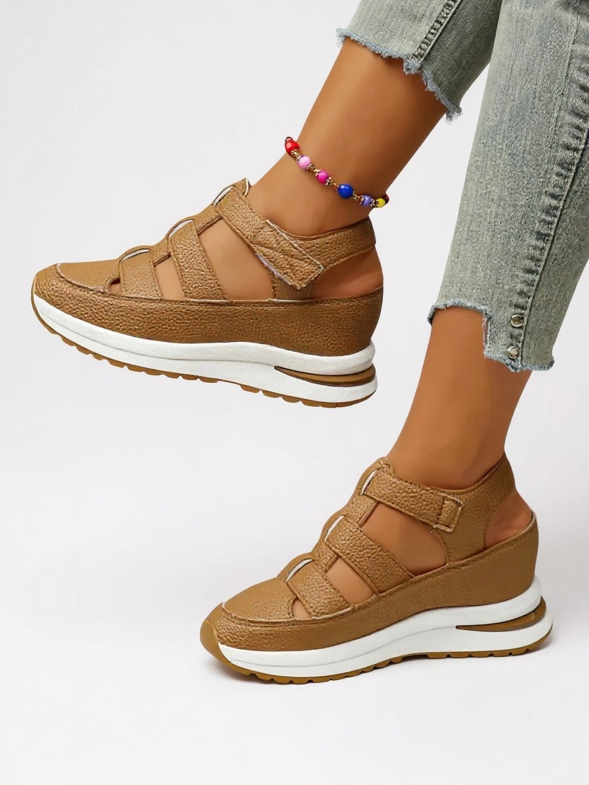 Women's Platform Adjustable Sandals with Supportive Straps and Cushioned Sole