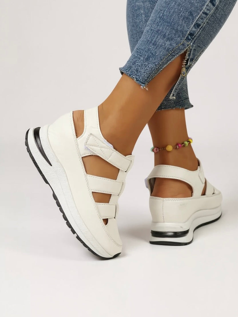Women's Platform Adjustable Sandals with Supportive Straps and Cushioned Sole - TrendAura