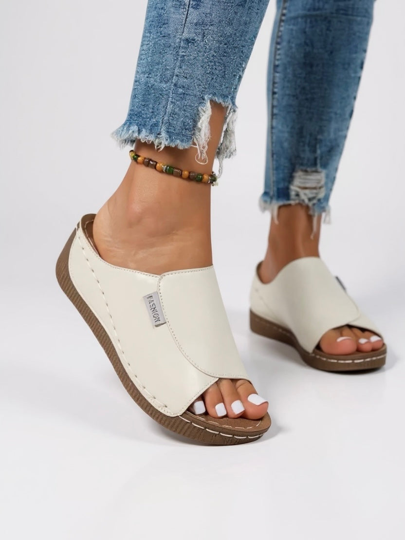 Women's Platform Cushioned Slides with Supportive Design and Easy Slip-On