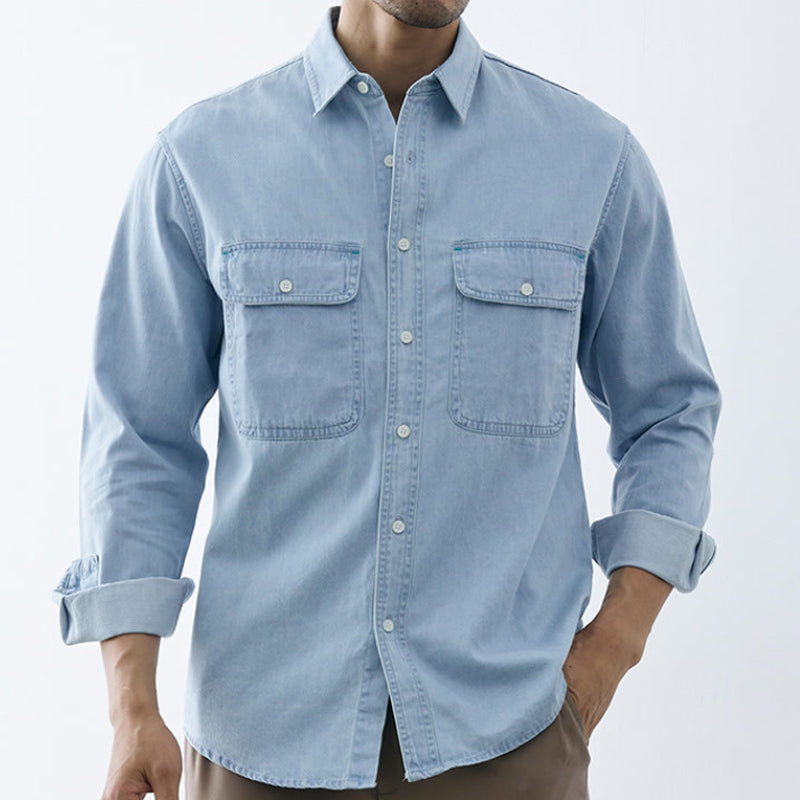 Roberto Russo Midnight Denim Jacket for Urban Men - Italian Elegance Meets Modern Functionality