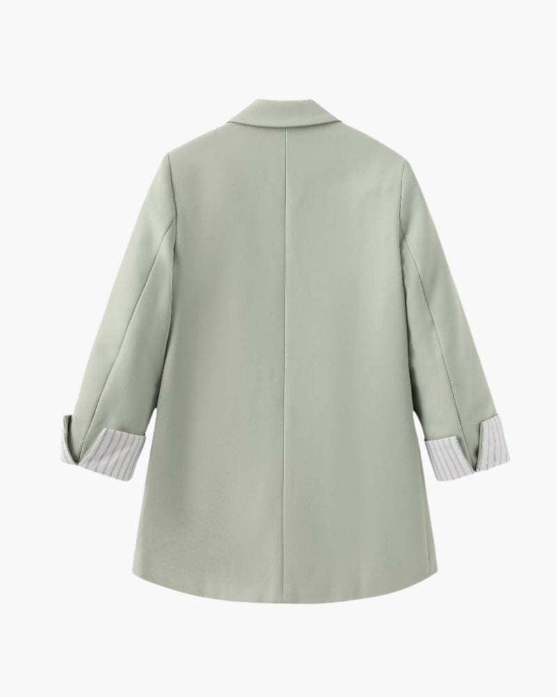 TrendAura | Women's Olive Double-Breasted Blazer