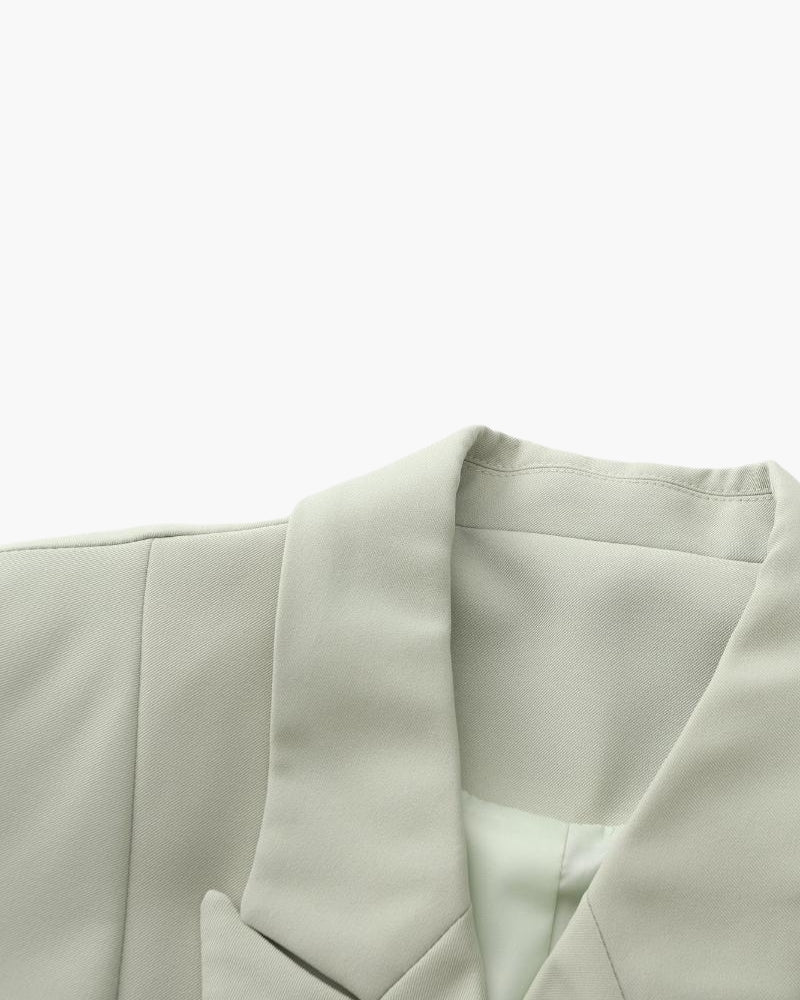 TrendAura | Women's Olive Double-Breasted Blazer