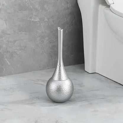 Modern Hammered Gold Toilet Brush with Holder
