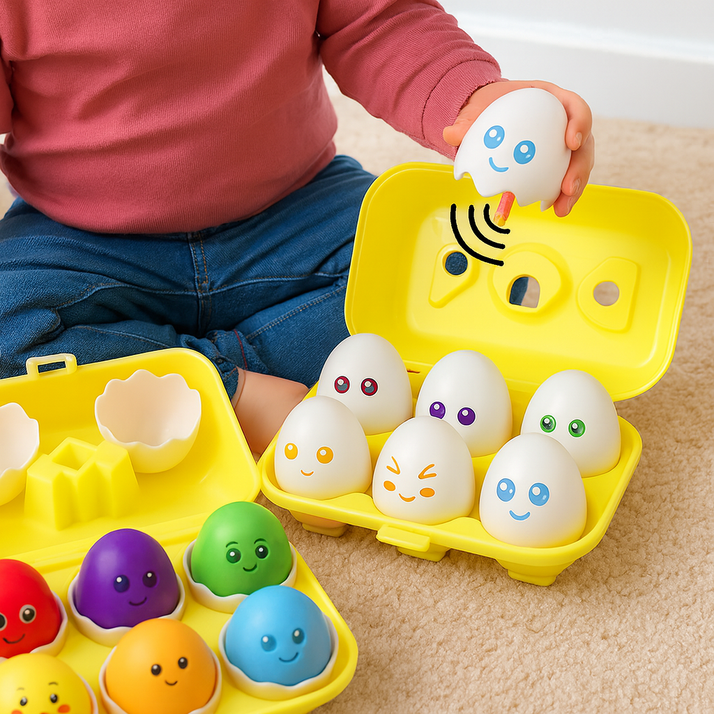 Educational plastic toy for matching egg colors - TrendAura