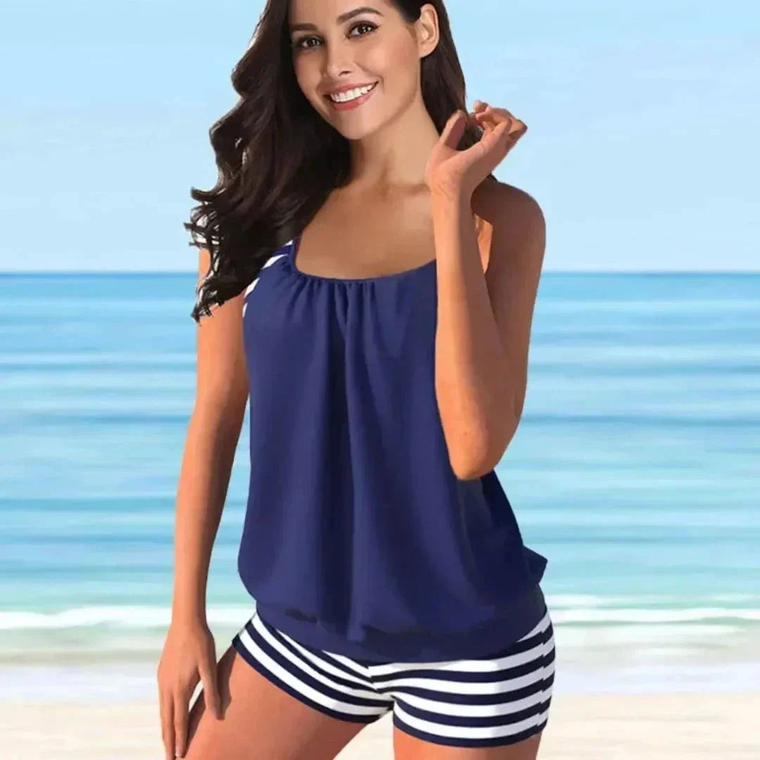 Irine Printed Tankini Shorts Set